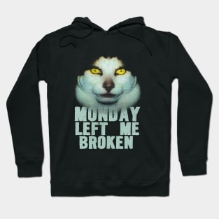 Monday Left Me Broken Cat | Funny Meme T-Shirt | Oddly Specific Shirt | Weird Hoodie